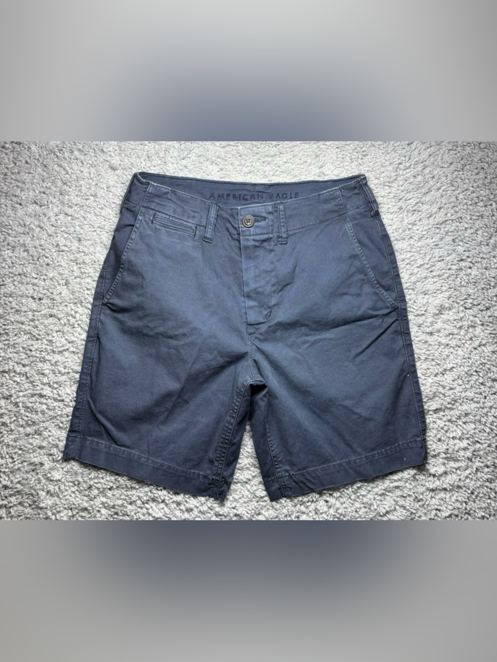 AMERICAN EAGLE Shorts Mens 28 Chino Blue Flat Front Flex Preppy Classic Church